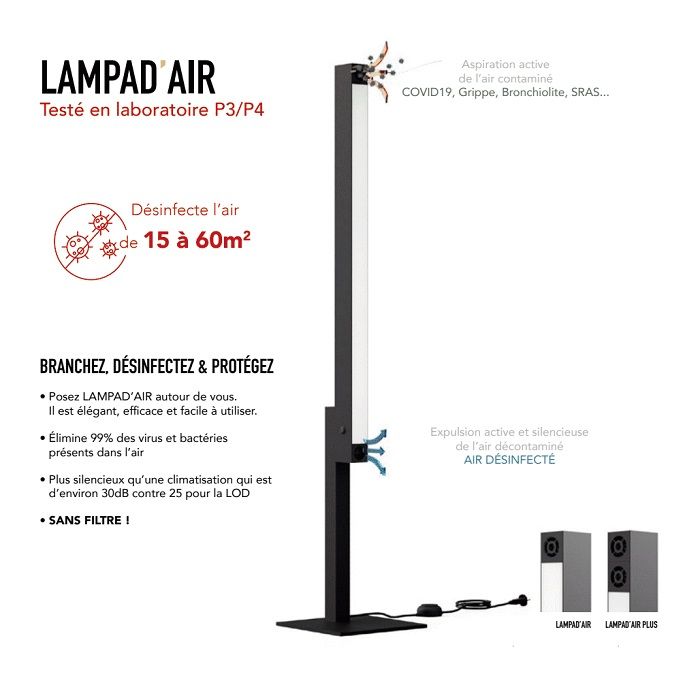 Lampad'air protège contre le covid19