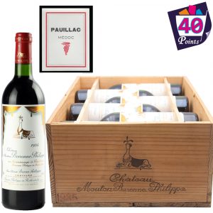CHÂTEAU MOUTON BARONNE PHILIPPE 1986 Pauillac Médoc - 5ème Cru Classé caisse bois X12