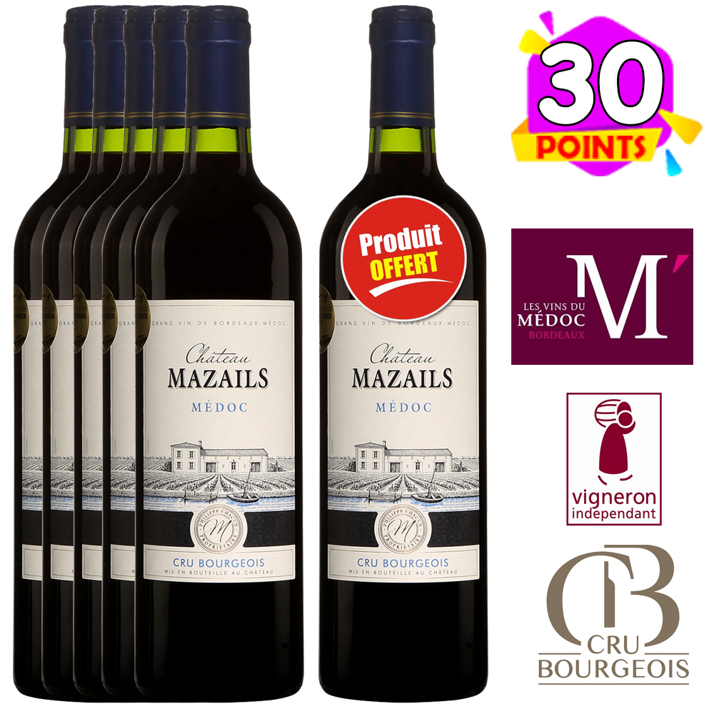 Château Mazails 2011 Médoc Cru Bourgeois 5+1 GRATUITE
