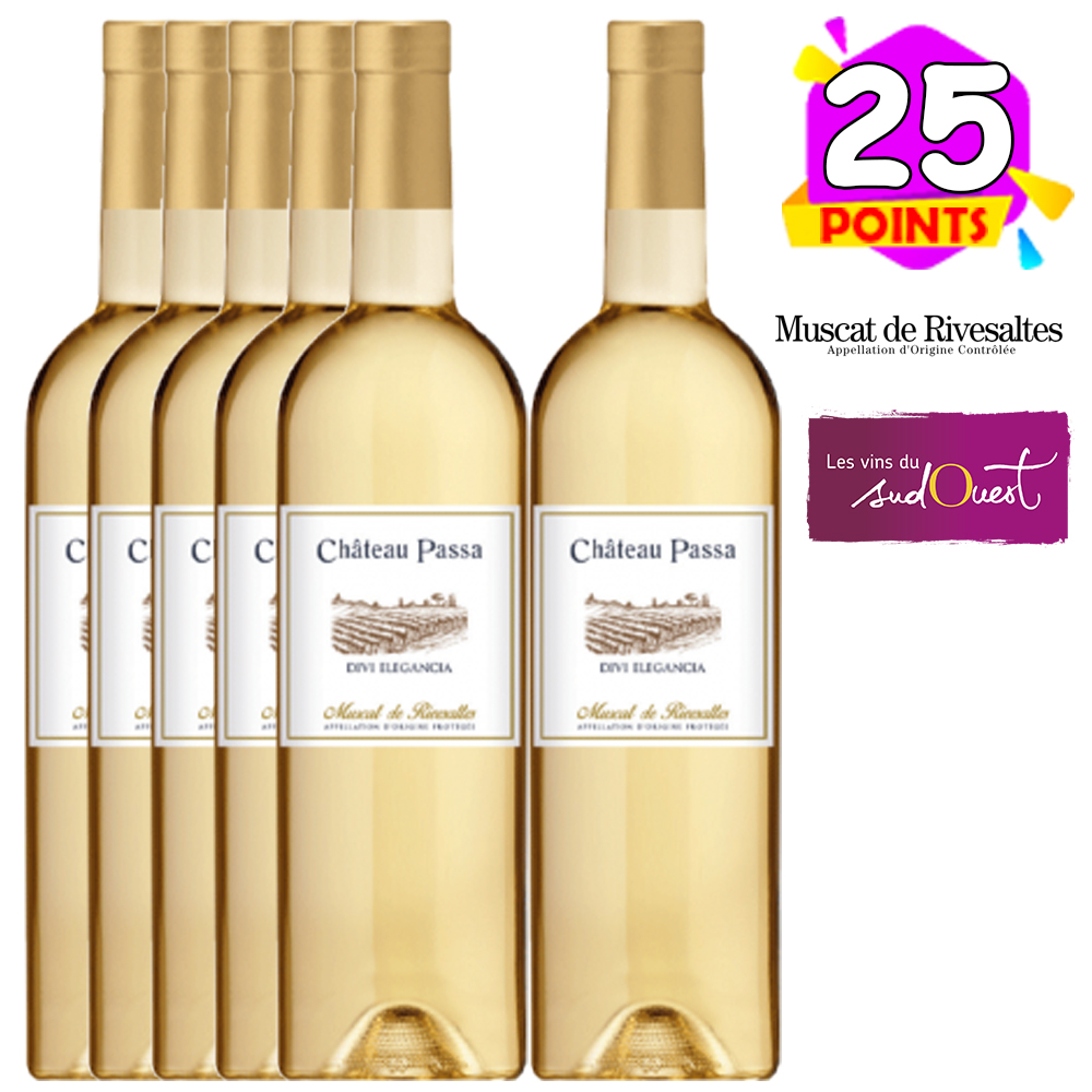 Château Passa Divi Elegancia Muscat Rivesaltes 5+1 GRATUITE