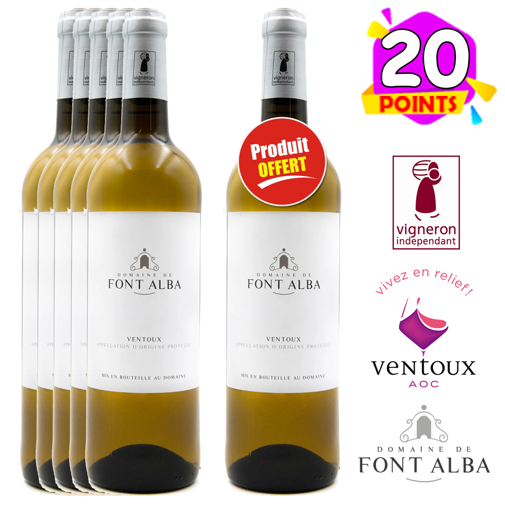 Domaine Font Alba-Blanc-Ventoux-2020-5+1 GRATUITE