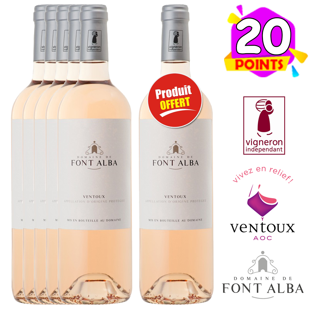 Domaine Font Alba-Rosé-Ventoux-2021-5+1 GRATUITE