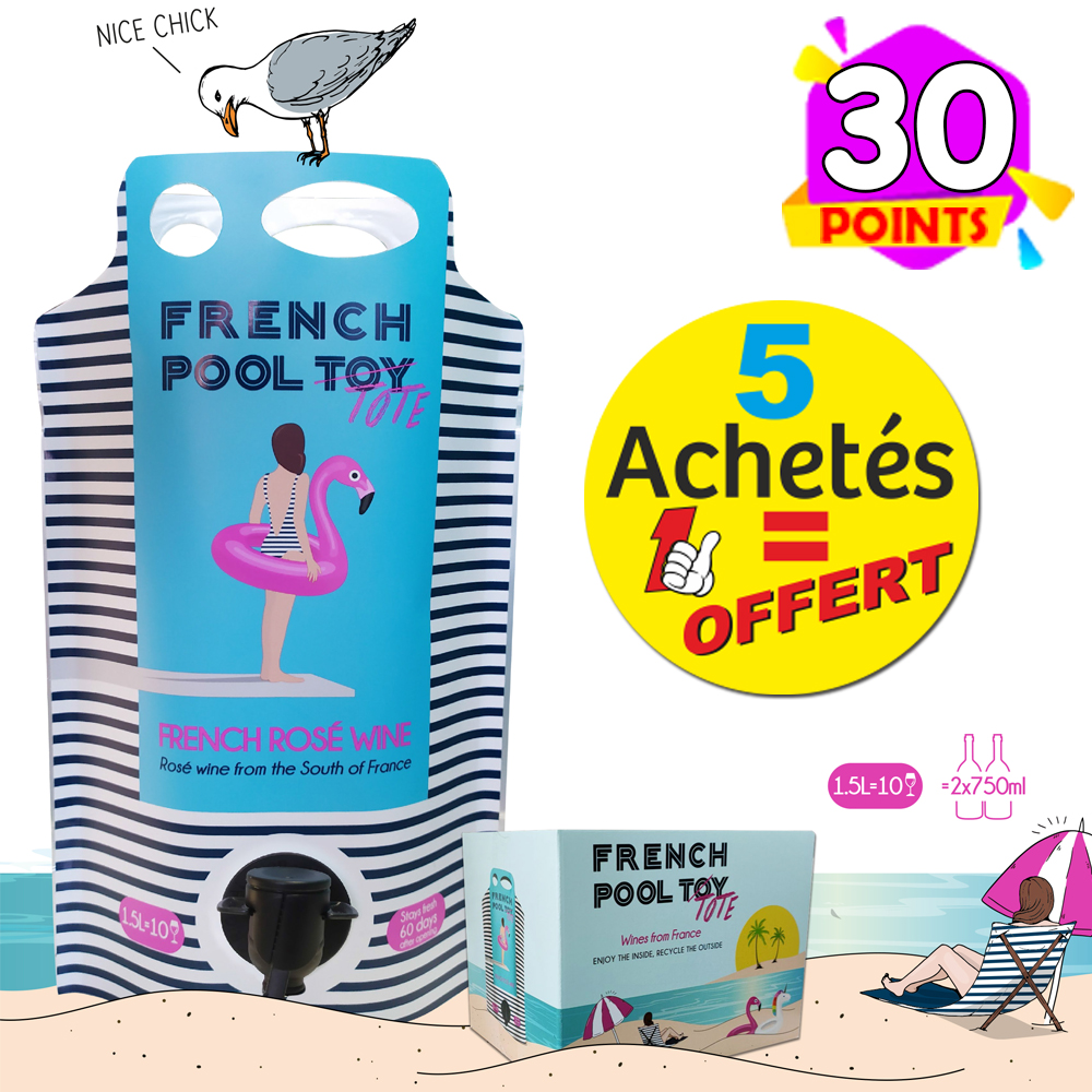 French Pool Tote Rosé 1.5L 5 +1 GRATUIT